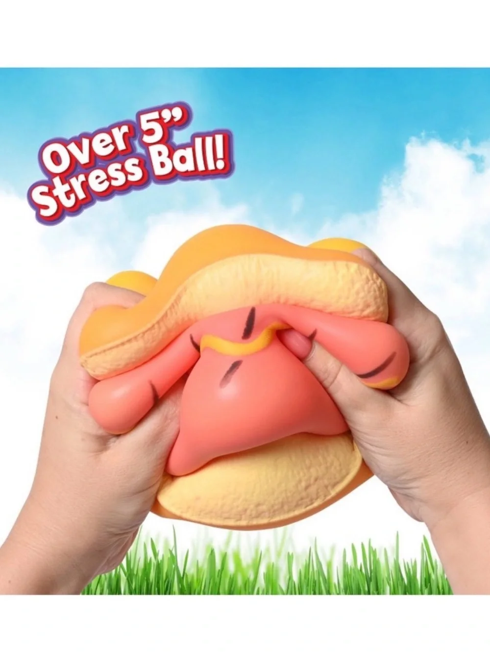 NEW Squishy Hot Dog Squeezy Fidget Toy Sunny Days 2-in-1 Hotdog Stress Relief